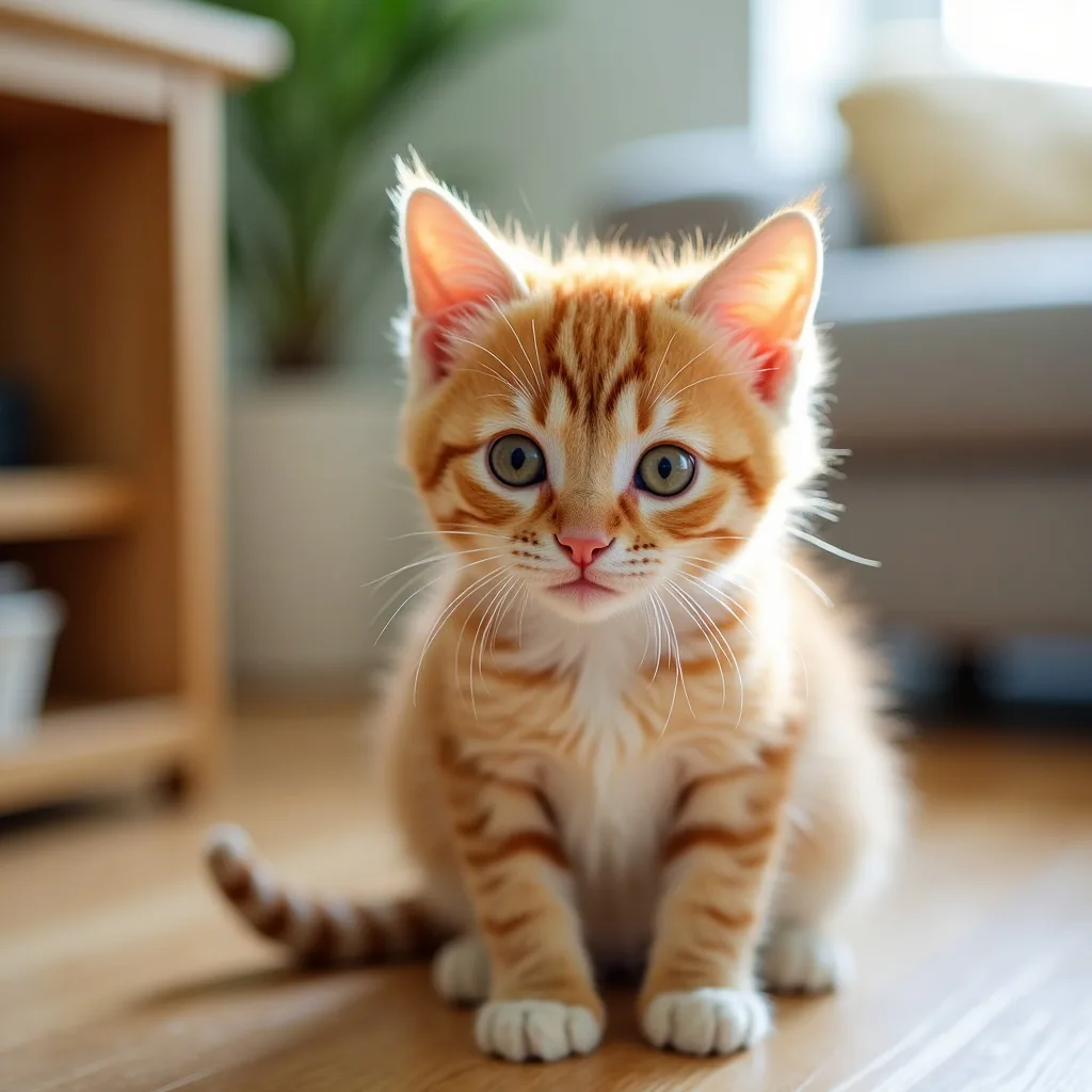 A cat relaxing at home