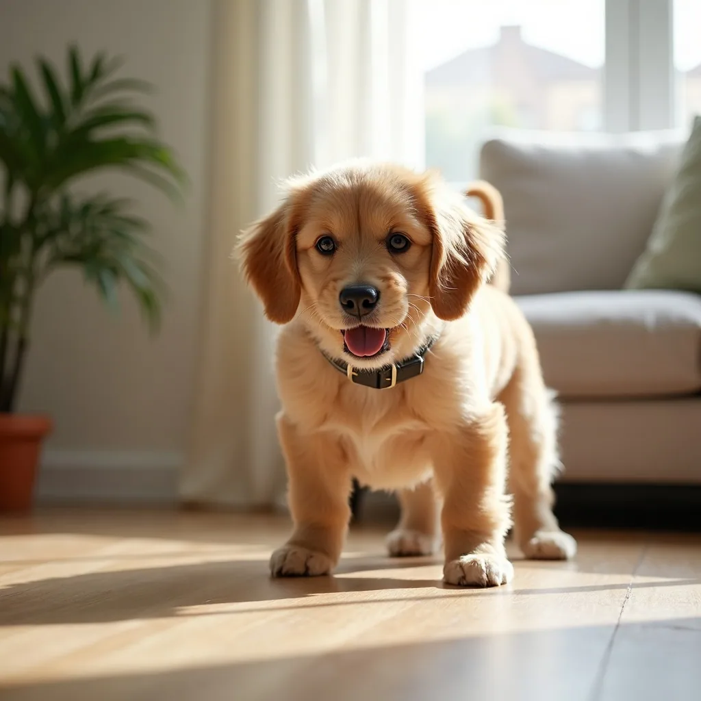 A dog playing with a puzzle toy