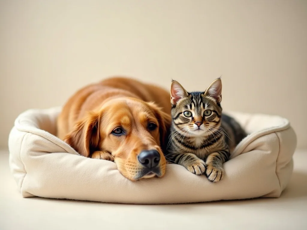 A relaxed dog and cat — the Giddy Pets team is happy to help