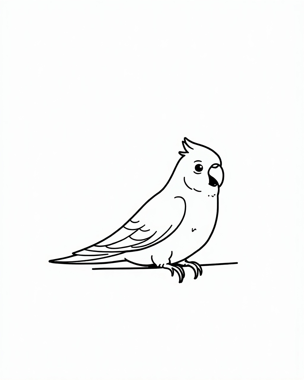 Budgie colouring page to print
