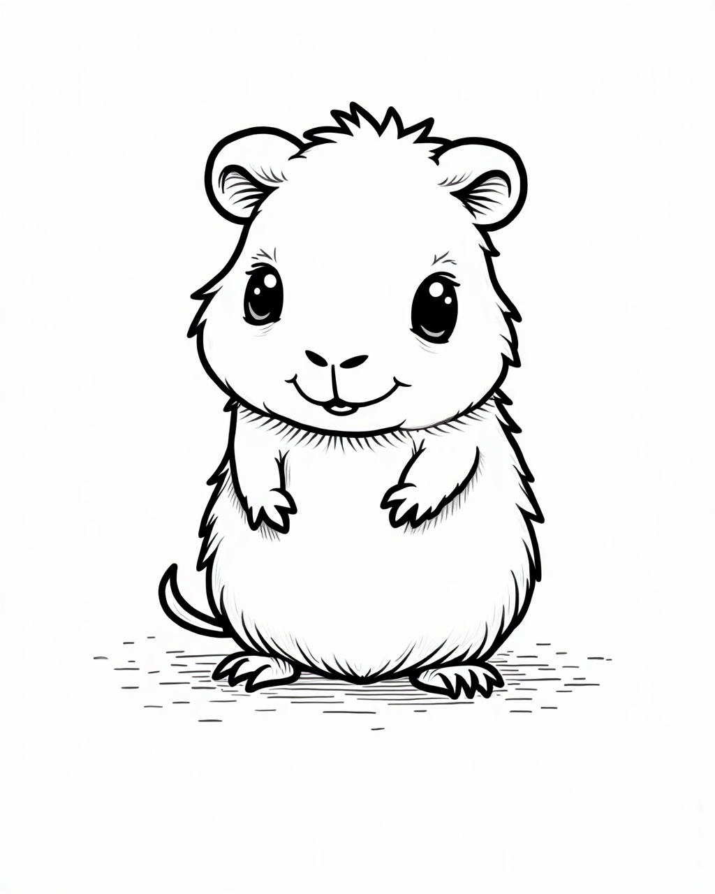 Guinea Pig colouring page to print