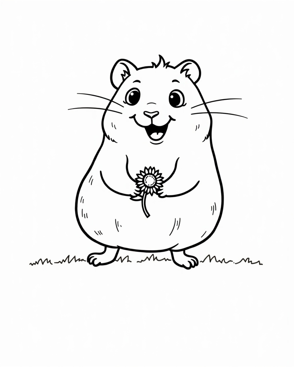 Hamster colouring page to print