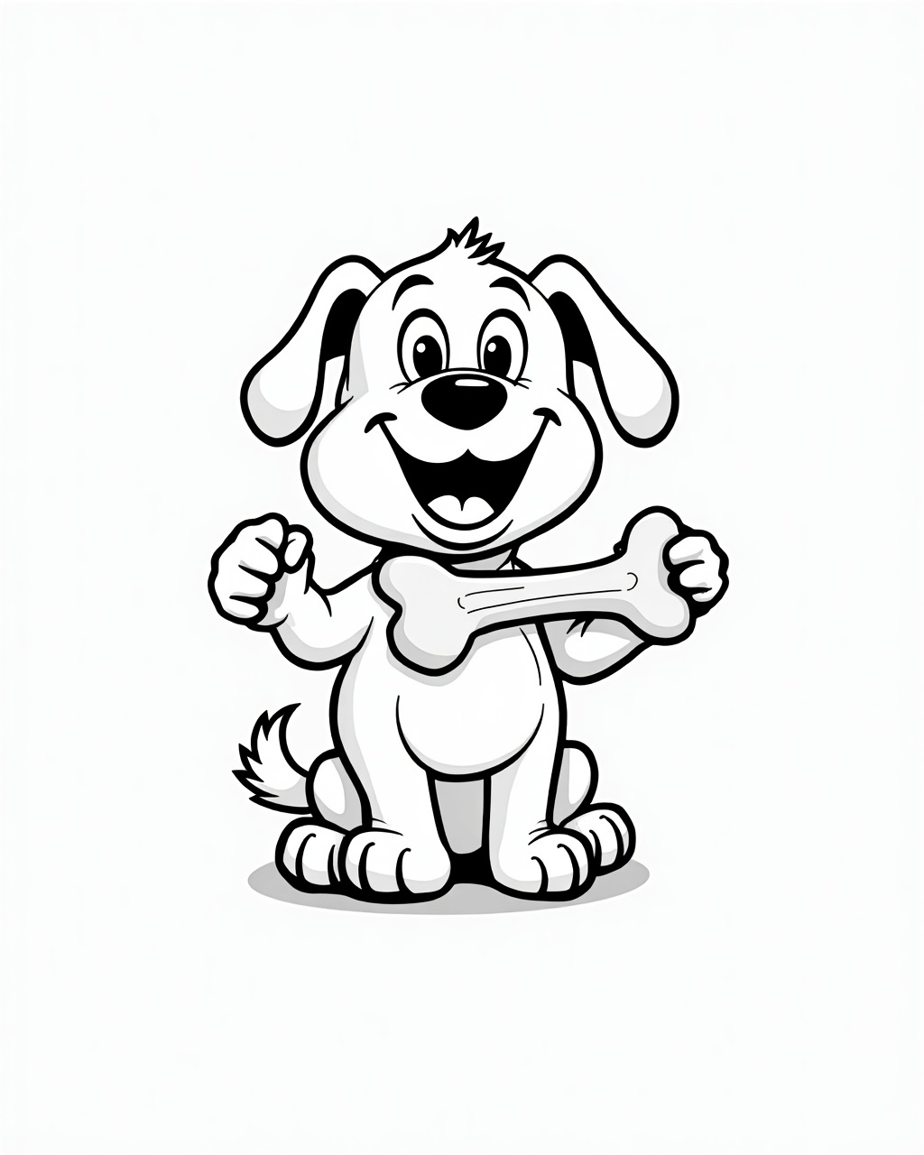 Happy Dog colouring page to print