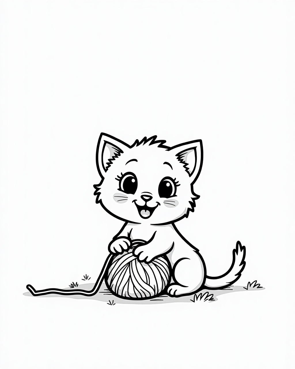 Kitten colouring page to print