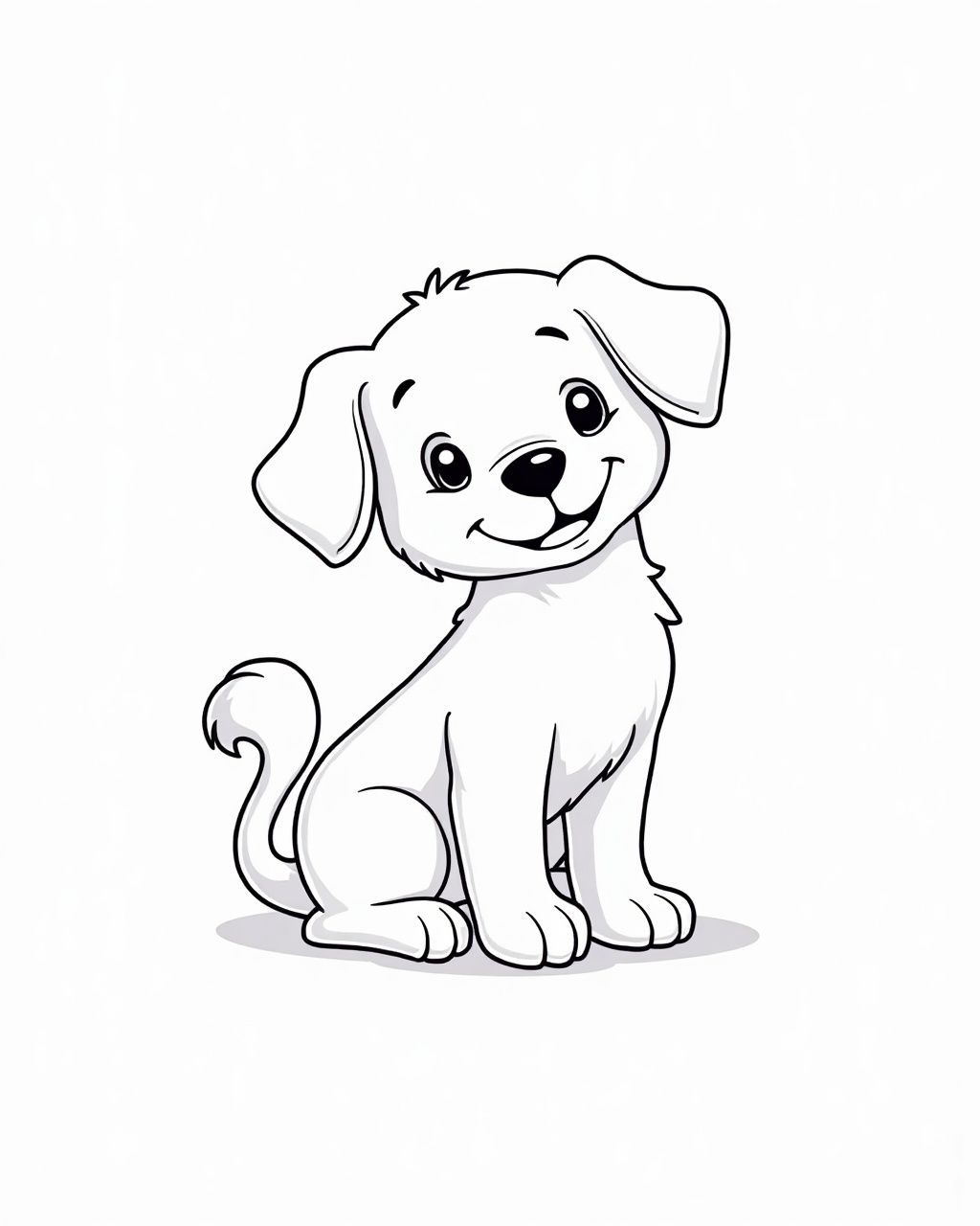 Puppy colouring page to print